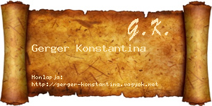 Gerger Konstantina névjegykártya